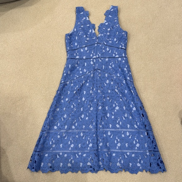 Vineyard Vines blue lace eyelet sleeveless cocktail dress - Picture 3 of 7